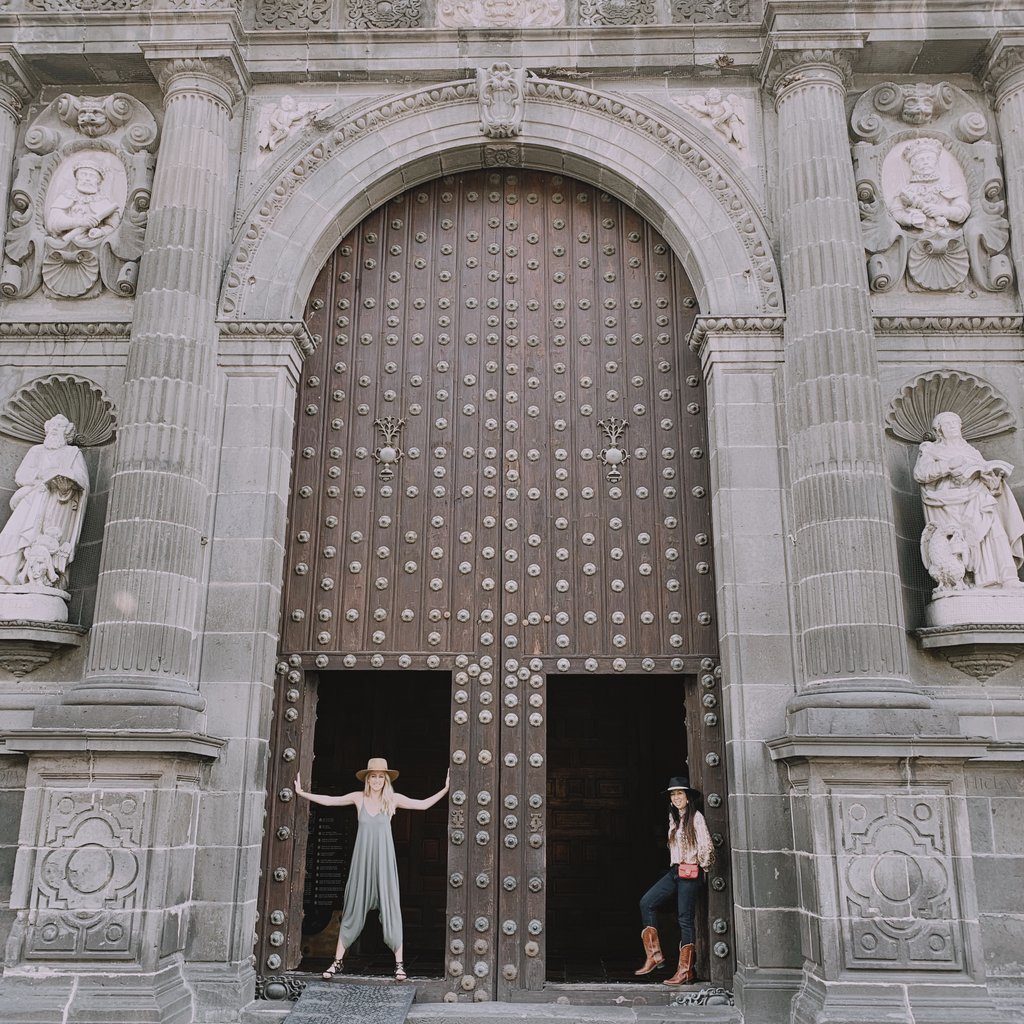 In front of Cathedral Church Massive Doors